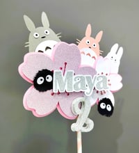 Image 3 of Personalized Forest Spirit Totoro Cake Topper Table Centerpiece. Totoro Party Decor