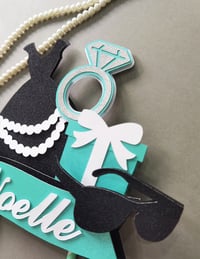 Image 2 of Bride & Co Party Decor. Breakfast At Tiffany Personalized Robin Egg Large Cake Topper