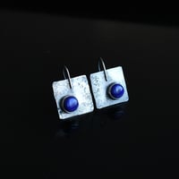 Image 1 of Rustic Lapis Lazuli Silver Earrings