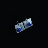 Image 3 of Rustic Lapis Lazuli Silver Earrings