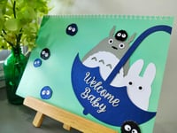 Image 2 of Forest Spirit Tororo Baby Shower Guest Book. Advice for Parents. Welcome Baby Book