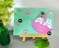 Image 5 of Forest Spirit Tororo Baby Shower Guest Book. Advice for Parents. Welcome Baby Book