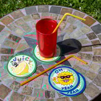Image 1 of Juicy / Oh Yeah / Suspicious cow - coasters