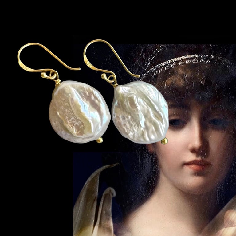 Large Keshi pearl earrings