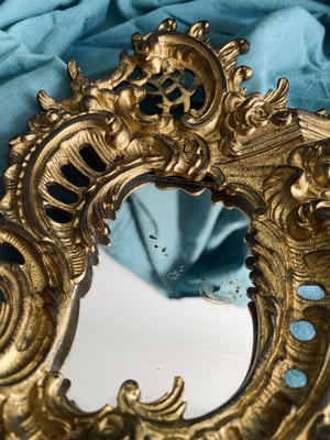 Image of Miroir rocaille/style Louis XV en bronze