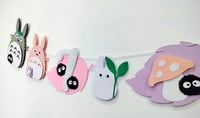 Image 2 of Forest Spirits Totoro Girls Birthday Party Banner Garland. Studio Ghibli Party Decors. Baby Shower