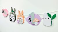 Image 5 of Forest Spirits Totoro Girls Birthday Party Banner Garland. Studio Ghibli Party Decors. Baby Shower