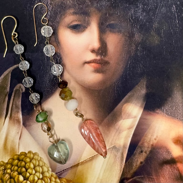 Vintage crystal and bead earrings