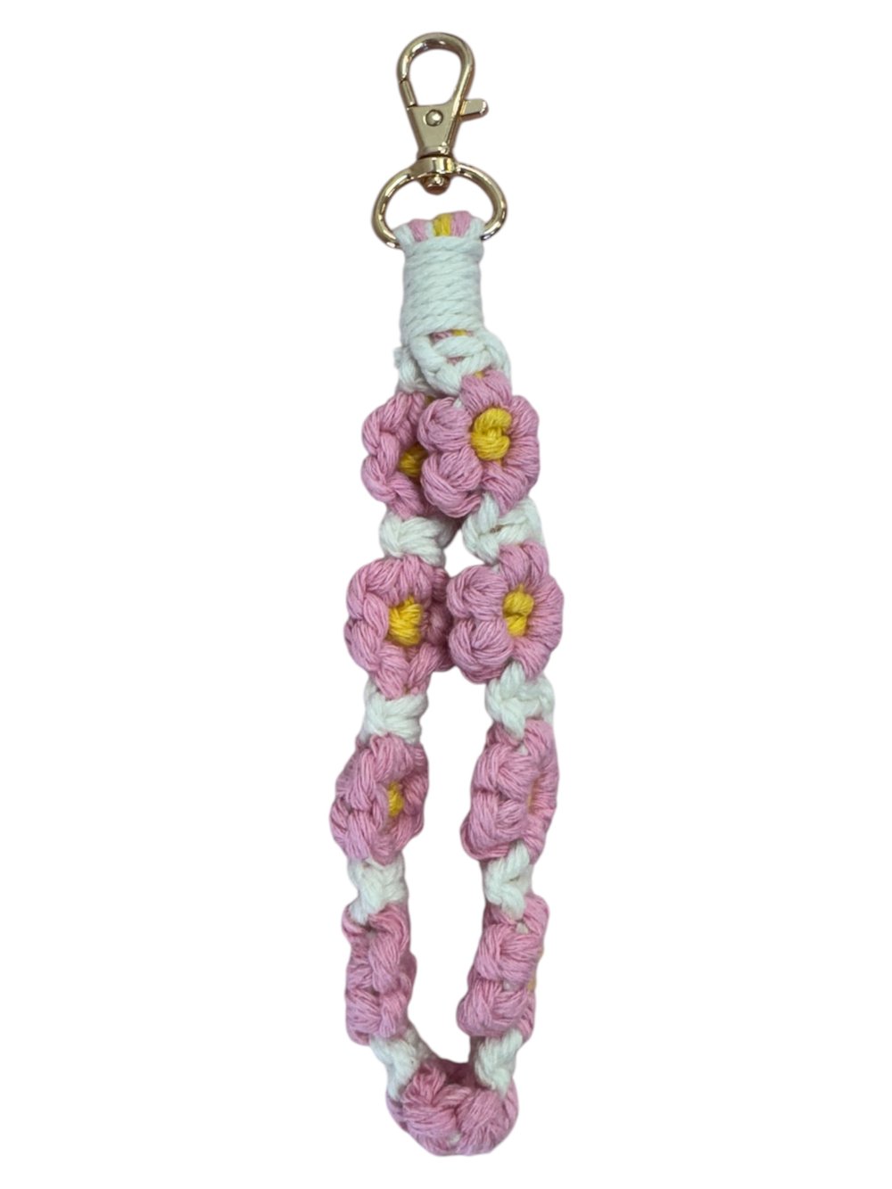Image of Macrame flower keyrings 