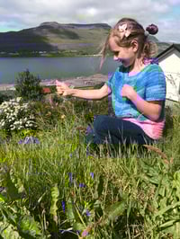Image 3 of Bluse blå/lyserød