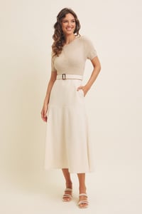 Image 1 of Super Soft Midi Dress With Belt
