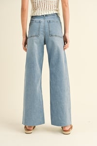 Image 9 of Straight Wide Leg Denim Pants