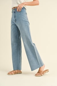 Image 7 of Straight Wide Leg Denim Pants