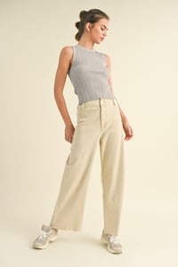 Image 6 of Straight Wide Leg Denim Pants