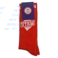 Image 1 of Red "Union Worker" Socks
