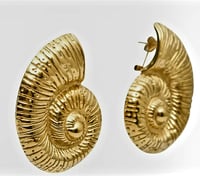 Image 2 of Nautilus Snail Stud Earrings