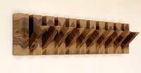 Image 1 of Wood end grain coat rack, 10 hooks