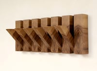 Image 1 of Wooden end grain coat rack, 6 hooks