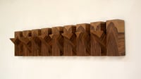 Image 1 of Wood end grain coat rack, 8 hooks