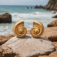 Image 1 of Nautilus Snail Stud Earrings