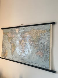 Image 1 of Hanging Plastic Rolled World Map