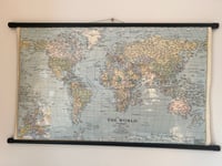 Image 2 of Hanging Plastic Rolled World Map
