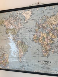 Image 3 of Hanging Plastic Rolled World Map