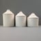 Image of Set of Three Daisy Flower and Basket Woven Bisque Cannisters Ready to Paint