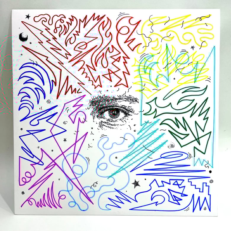 Image of “Revelation on the Beach” hand drawn cover 1/5 with limited edition green vinyl LP