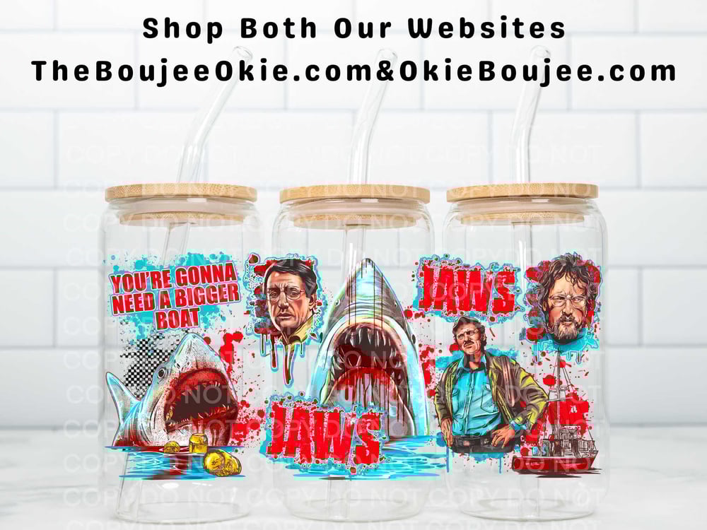 Image of Jaws Movie Uv Dtf Cup Wrap    332.2