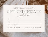 Image 1 of Gift Certificate - Mini, Standard, Premium