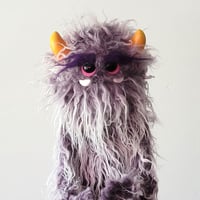 Image 1 of The GREMLIN YETI Critter Monster Puppet in Two-Toned Purple