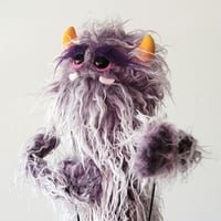 Image 2 of The GREMLIN YETI Critter Monster Puppet in Two-Toned Purple