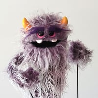Image 3 of The GREMLIN YETI Critter Monster Puppet in Two-Toned Purple