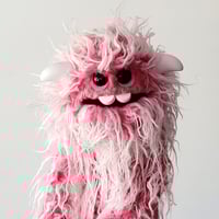 Image 2 of The GREMLIN YETI Critter Monster Puppet in Two-Toned Pink