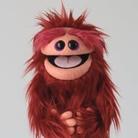Image 1 of The CLASSIC Critter Monster Puppet in Burgundy with Peach