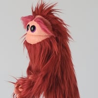 Image 2 of The CLASSIC Critter Monster Puppet in Burgundy with Peach
