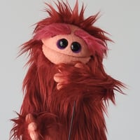 Image 3 of The CLASSIC Critter Monster Puppet in Burgundy with Peach