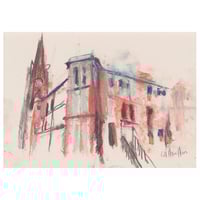 Image 1 of Herriet Street From Albert Drive - Charcoal and Soft Pastels on Paper 