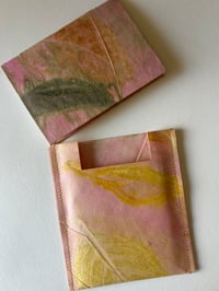 Image 1 of An A7 handmade eco printed notebook and protective cover pink and yellow