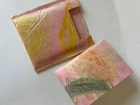 Image 4 of An A7 handmade eco printed notebook and protective cover pink and yellow