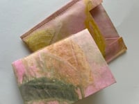 Image 5 of An A7 handmade eco printed notebook and protective cover pink and yellow