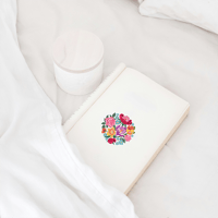 Image 4 of Die-Cut Multi-Floral Bouquet Sticker on White Background