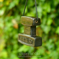 Image 3 of Bog Oak Thor's Hammer Pendant (PE1915)