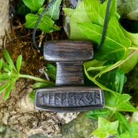Image 5 of Bog Oak Thor's Hammer Pendant (PE1915)