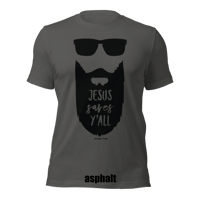 Image 2 of Jesus Saves Y'all Beared Canvas Bella tee - FREE SHIPPING!!