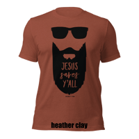 Image 4 of Jesus Saves Y'all Beared Canvas Bella tee - FREE SHIPPING!!