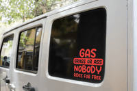 Gas Grass or Ass Decal