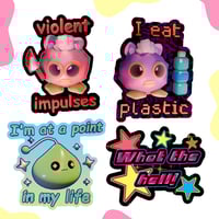 (2/2) 3D Creature Meme Stickers