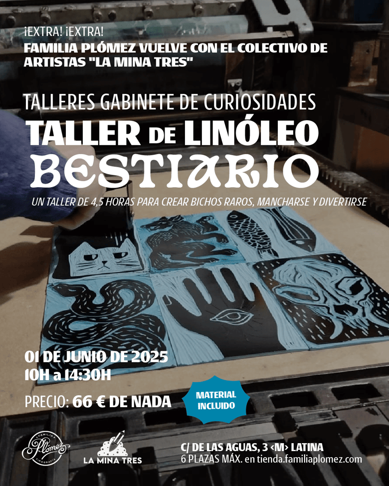 Image of Taller de Linóleo Bestiario I -  01 Junio